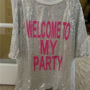 SHEIN brand new “welcome to my party” long shirt/short dress